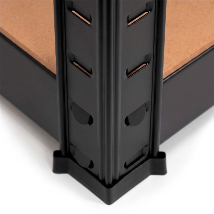 Raft metalic de depozitare cu 4 polite reglabile MDF, capacitate 700 kg, 80x40x174 cm, negru [10]