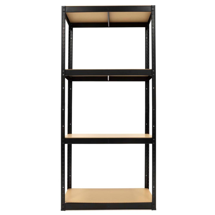 Raft metalic de depozitare cu 4 polite reglabile MDF, capacitate 700 kg, 80x40x174 cm, negru [6]