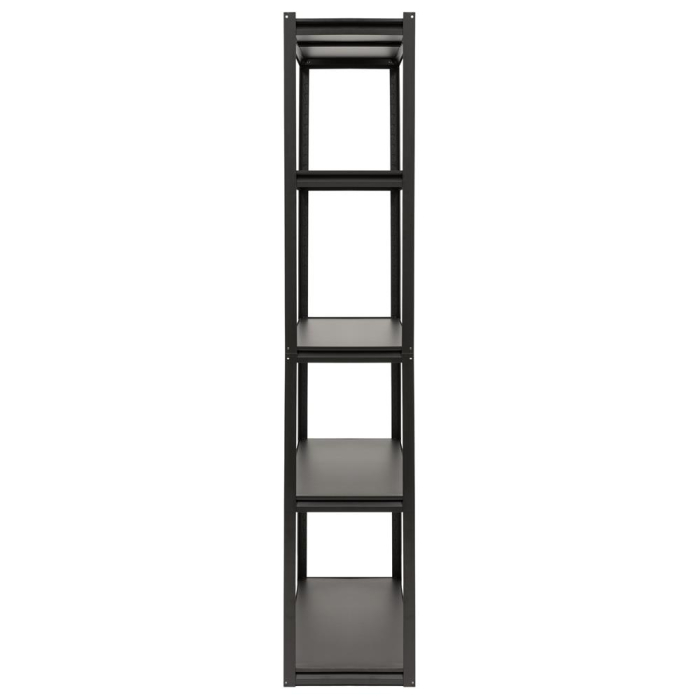 Raft metalic de depozitare cu 5 polite reglabile MDF, capacitate 750 kg, 120x40x200 cm, negru [19]