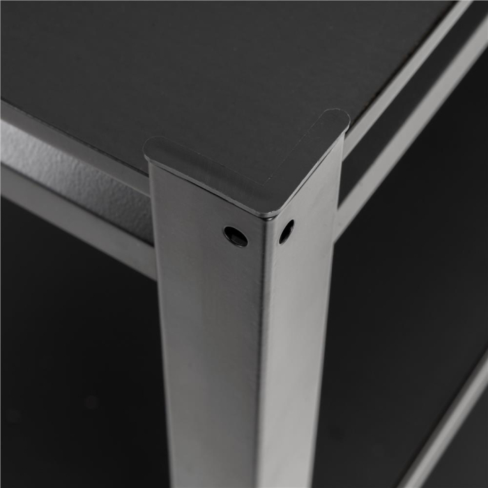 Raft metalic de depozitare cu 5 polite reglabile MDF, capacitate 750 kg, 120x40x200 cm, negru [14]