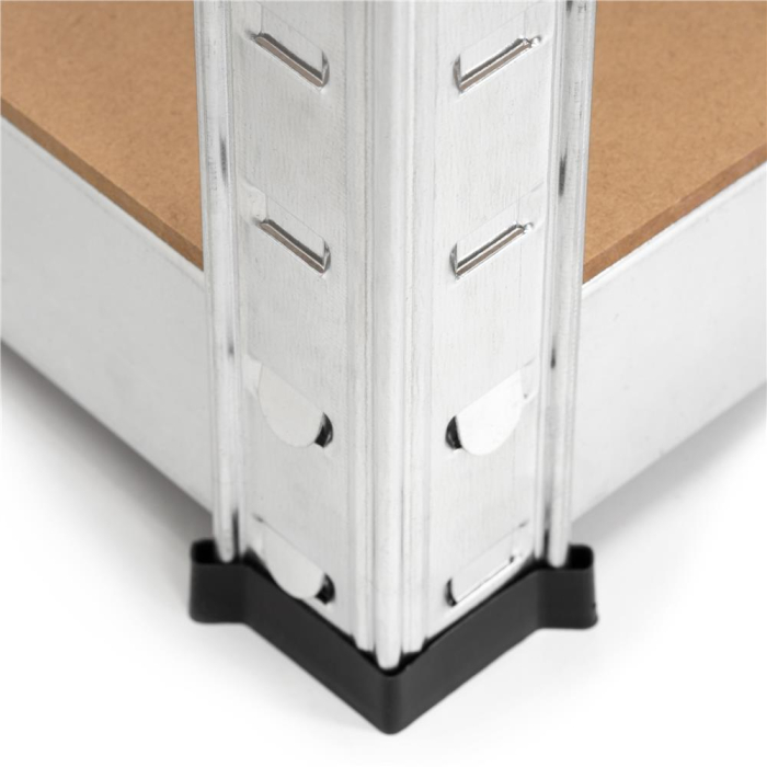 Raft metalic de depozitare cu 5 polite reglabile MDF, structura zincata, capacitate 500 kg, 40x40x180 cm, gri [7]