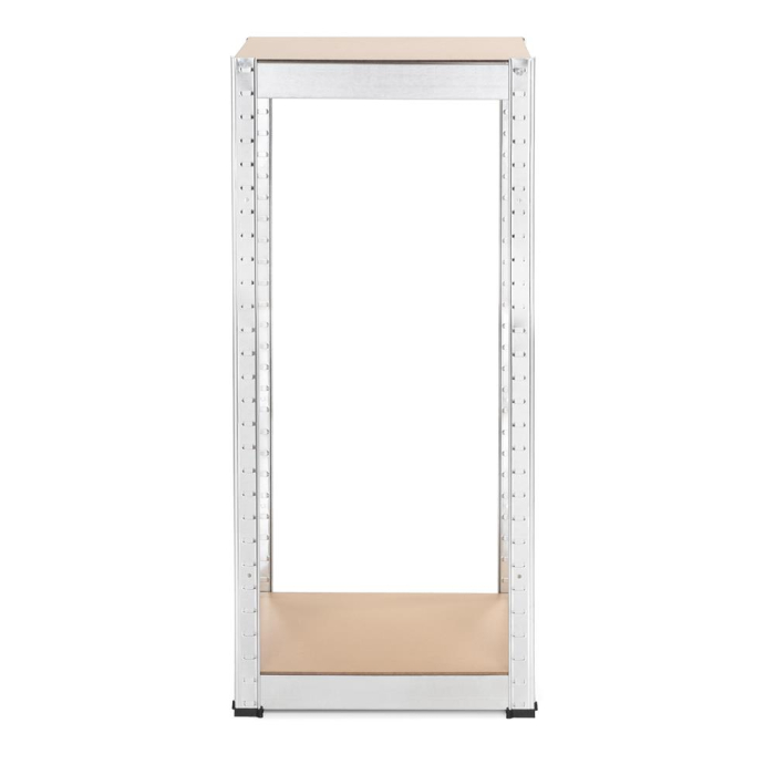 Raft metalic de depozitare cu 5 polite reglabile MDF, structura zincata, capacitate 500 kg, 40x40x180 cm, gri [18]