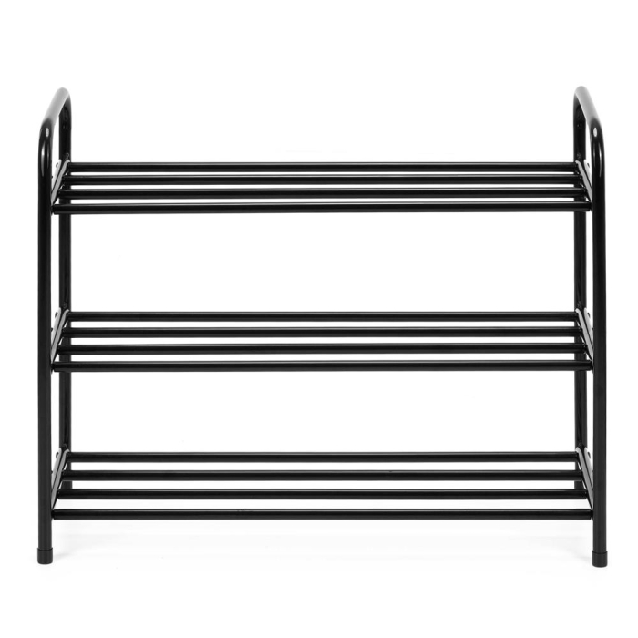 Raft metalic pentru pantofi cu 3 niveluri, capacitate 15 kg, 66x28x53 cm, negru [7]