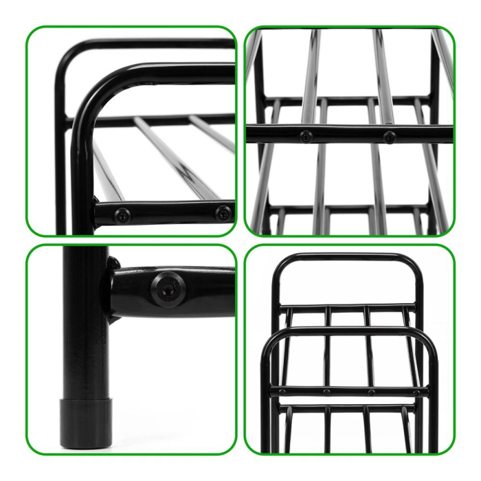 Raft metalic pentru pantofi cu 3 niveluri, capacitate 15 kg, 66x28x53 cm, negru [6]