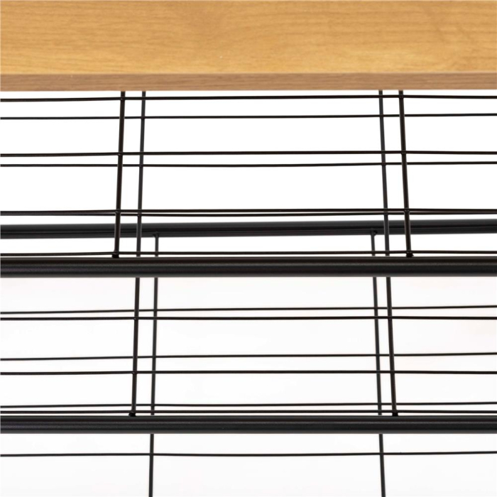 Raft multifunctional cu 2 polite si blat superior pentru depozitare, structura metalica rezistenta din otel si rafturi din MDF, picioare reglabile ant [12]