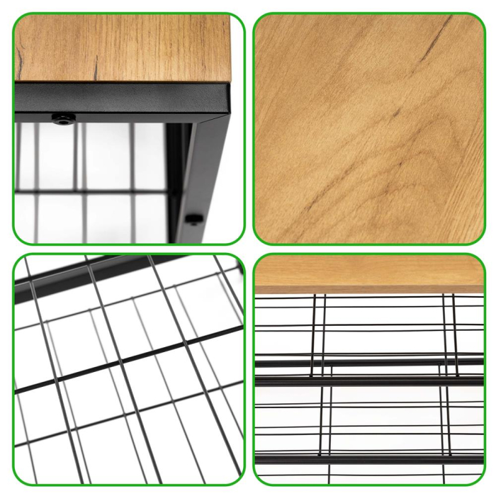 Raft multifunctional cu 2 polite si blat superior pentru depozitare, structura metalica rezistenta din otel si rafturi din MDF, picioare reglabile ant [7]