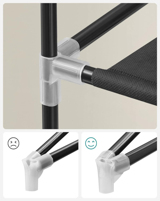 Raft pentru pantofi pe 9 nivele, pana la 50 de perechi pantofi, textil, 88x28x160cm, negru [6]