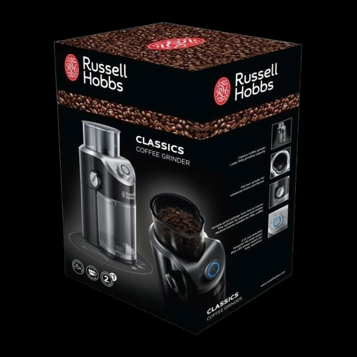 Rasnita de cafea Russell Hobbs Classics, lame inox, capacitate 70g, macinare reglabila, functie impuls, argintiu [4]