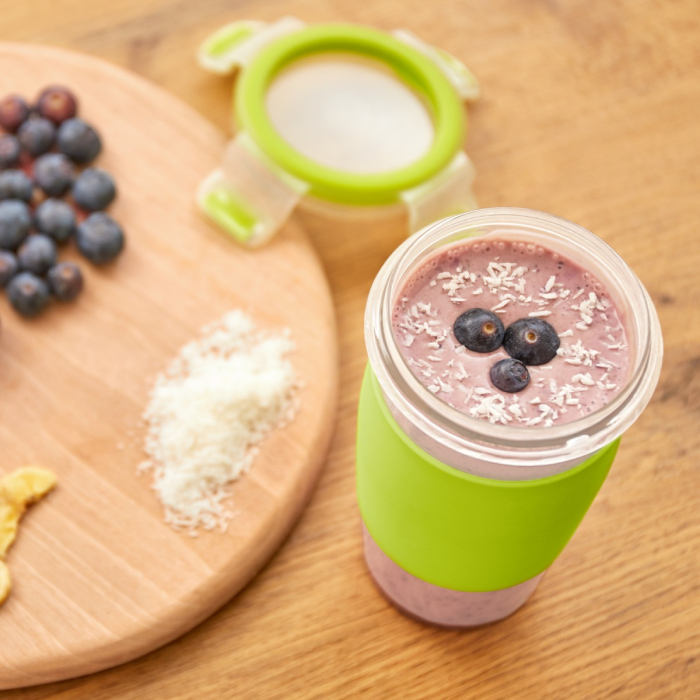Recipient pentru smoothie Tefal MasterSeal To Go N1071510, 450 ml, 100% etans, capac cu clips, verde [3]