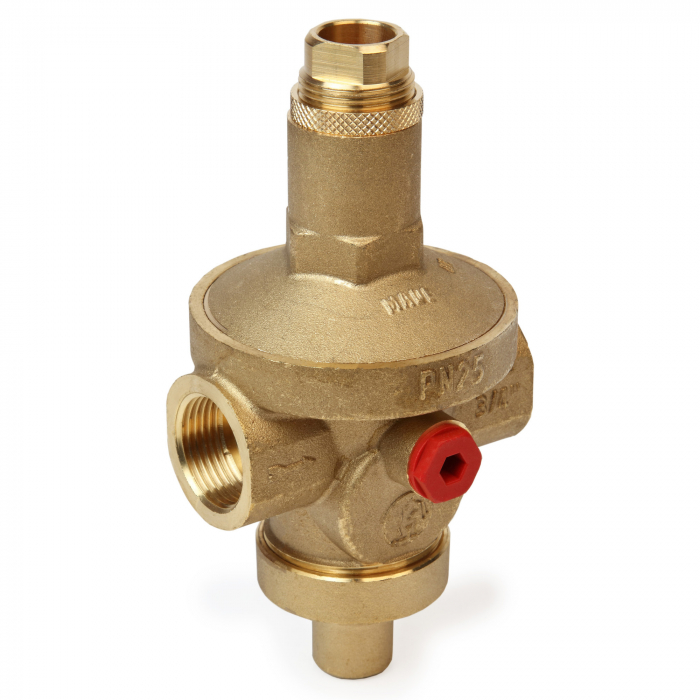 Reductor de presiune cu membrana Giacomini R153MY004, filet interior, G 3/4", 1.5-7 bar, alama CR, PN25, pentru apa potabila si aer comprimat [1]