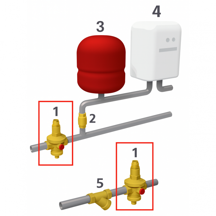 Reductor de presiune cu membrana Giacomini R153MY004, filet interior, G 3/4", 1.5-7 bar, alama CR, PN25, pentru apa potabila si aer comprimat [3]