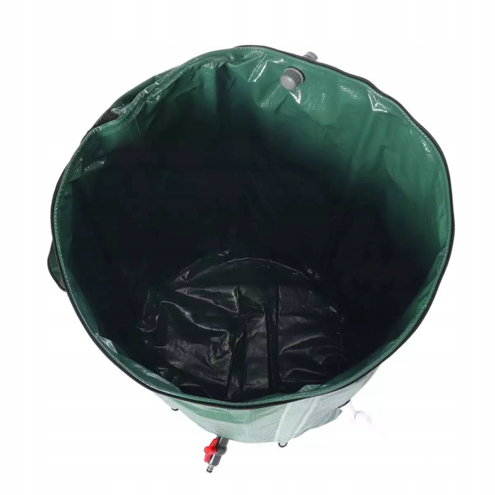 Rezervor apa pluviala pliabil 1000L cu robinet filtru si capac fermoar dublu, PVC rezistent UV, 6 tevi sustinere, 100x125 cm, verde [6]