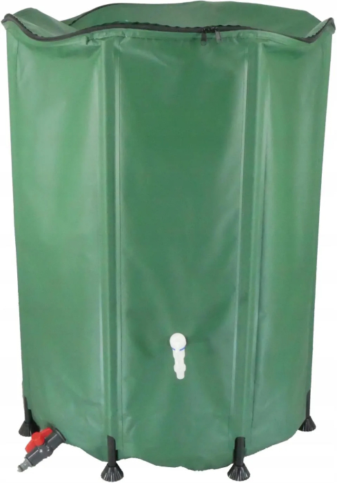 Rezervor colectare apa ploaie 750L pliabil, PVC rezistent UV, robinet filtru capac fermoar, 6 tevi sustinere, 100x103 cm [9]