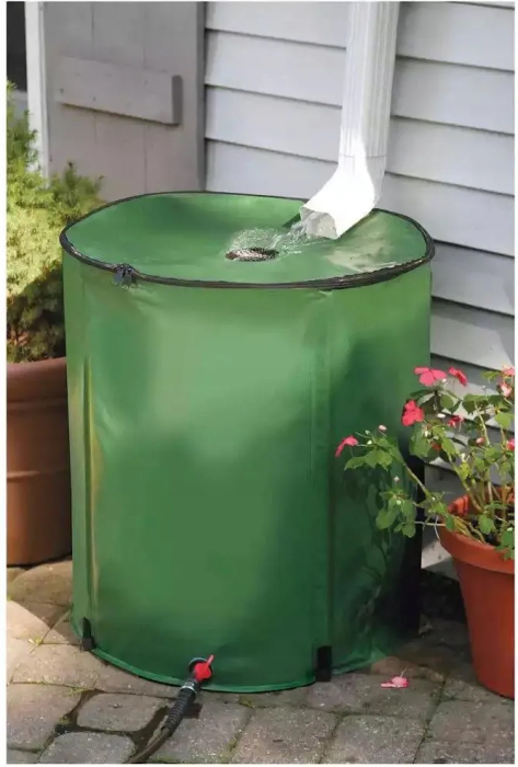 Rezervor colectare apa ploaie 750L pliabil, PVC rezistent UV, robinet filtru capac fermoar, 6 tevi sustinere, 100x103 cm [6]