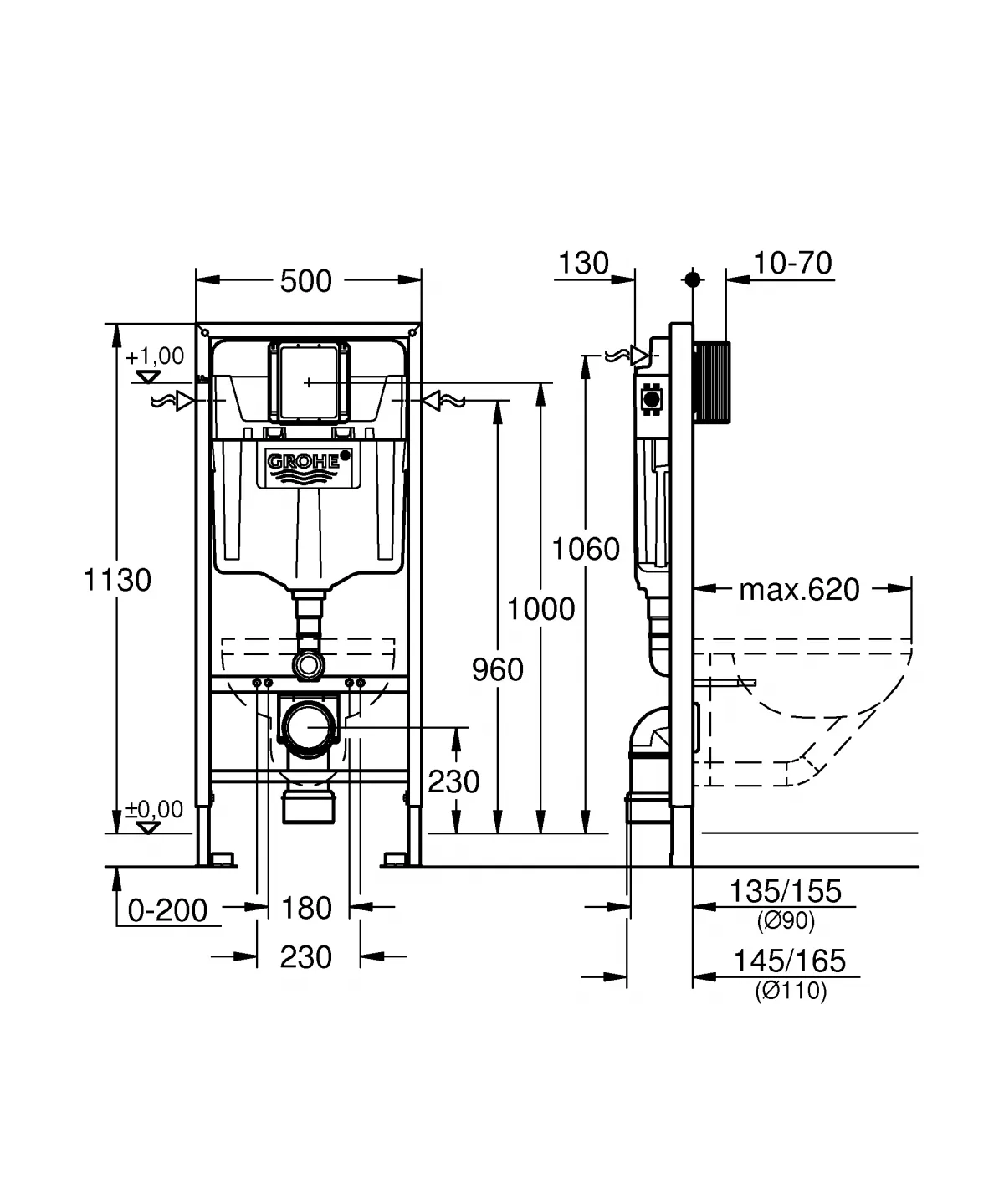 Rezervor Grohe Rapid SL 38528001, incastrat, 1/2'', suport, reductor, alb [7]