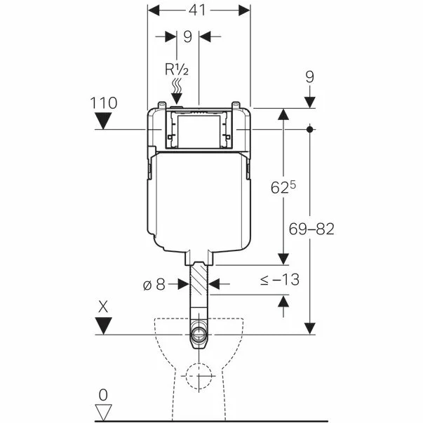 Rezervor incastrat 8 cm Geberit Sigma UP720, cu actionare frontala [3]