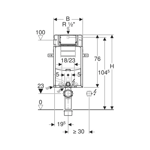 Rezervor incastrat Geberit Sigma cu cadru Kombifix pentru wc suspendat 108 cm [4]