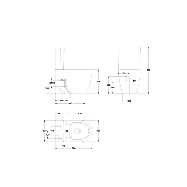 Rezervor pe vas wc Gala Coral alimentare stanga jos [2]