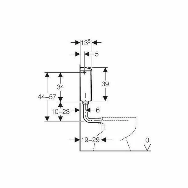Rezervor pentru vas wc Geberit Rio AP110 cu montaj la semiinaltime alb [5]