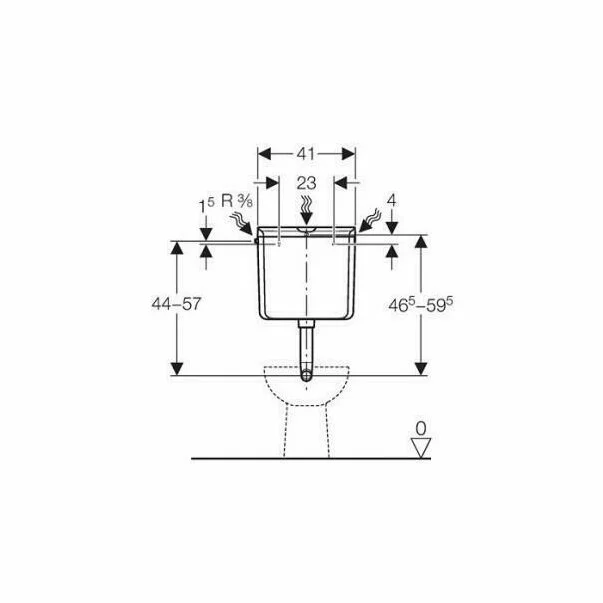 Rezervor pentru vas wc Geberit Rio AP110 cu montaj la semiinaltime alb [4]