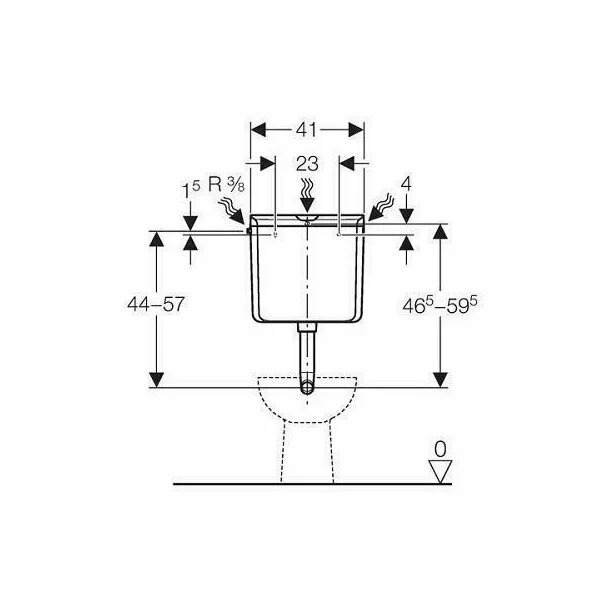 Rezervor pentru vas wc Geberit Rio AP110 cu montaj la semiinaltime alb [3]