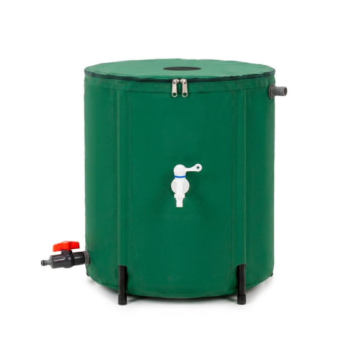 Rezervor pliabil pentru colectarea apei de ploaie, 100 L, PVC 1000D, cu 2 robinete si sistem preaplin, verde [17]