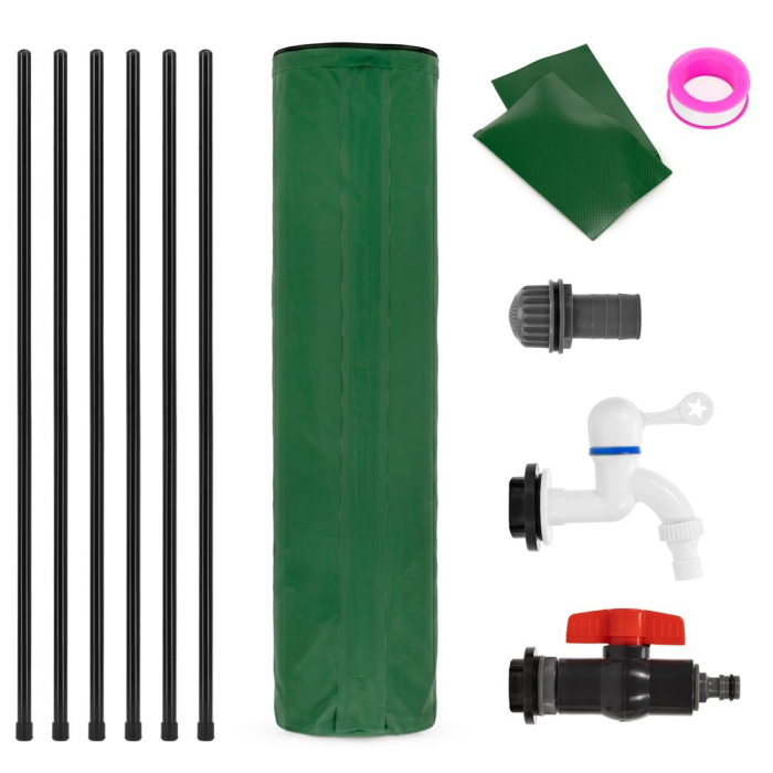 Rezervor pliabil pentru colectarea apei de ploaie, 250 L, PVC 1000D, cu 2 robinete si sistem preaplin, verde [12]