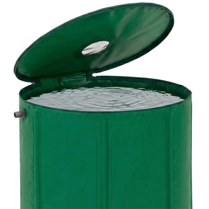 Rezervor pliabil pentru colectarea apei de ploaie, 500 L, PVC 1000D, cu 2 robinete si sistem preaplin, verde [8]