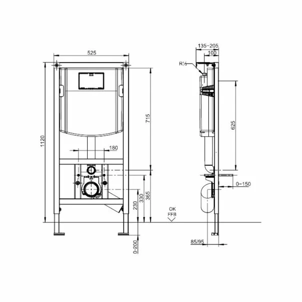 Rezervor wc cu cadru incastrat Villeroy&Boch ViConnect cu cadru 112 cm [2]