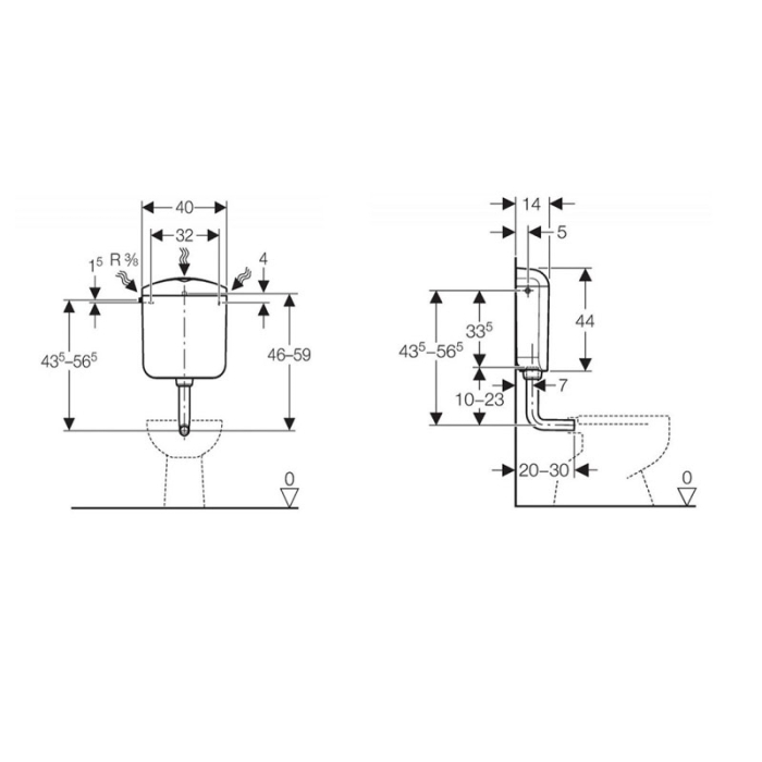 Rezervor WC Geberit, Montana Duo TM AP117, alb-alpin [2]