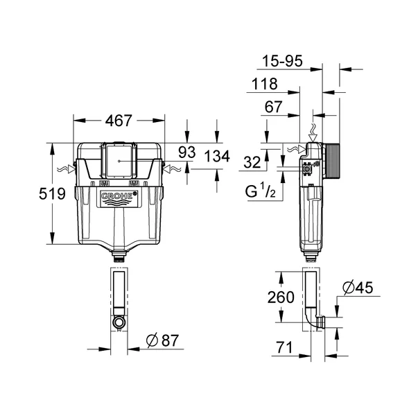 Rezervor wc incastrat Grohe GD2 [2]