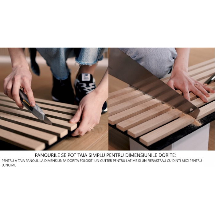 Riflaj MDF decorativ LDA PREMIUM de tip Panou Acoustic, Stejar Natur Saragossa, 260x40 cm [2]