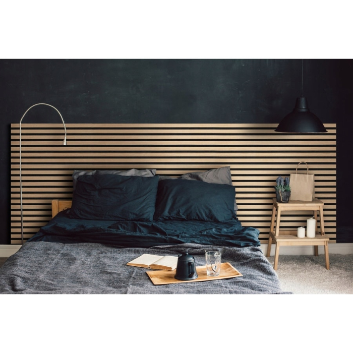 Riflaj MDF decorativ LDA PREMIUM de tip Panou Acoustic, Stejar Natur Saragossa, 260x40 cm [9]