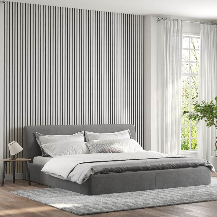 Riflaj MDF decorativ LDA PREMIUM de tip Panou Acustic, Alb Mat, 260x40 cm [15]