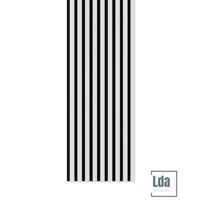 Riflaj MDF decorativ LDA PREMIUM de tip Panou Acustic, Alb Mat, 260x40 cm [1]