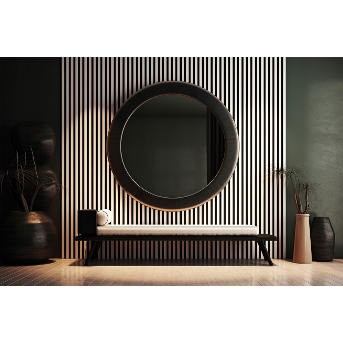 Riflaj MDF decorativ LDA PREMIUM de tip Panou Acustic, Alb Mat, 260x40 cm [3]