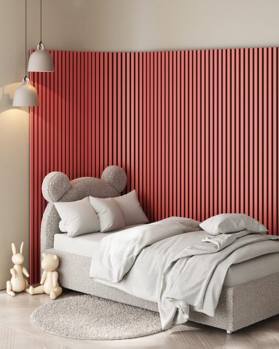 Riflaj MDF decorativ LDA PREMIUM de tip Panou Acustic, Coral, 260x40 cm [3]