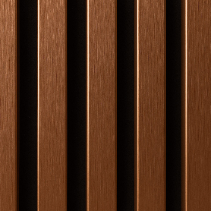 Riflaj MDF decorativ LDA PREMIUM de tip Panou Acustic, Cupru periat, 260x40 cm [2]