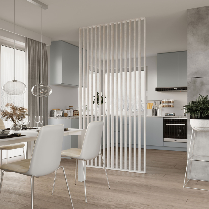 Riflaj perete despartitor MDF, LDA PREMIUM, Stejar Argintiu, 275x58 cm [4]