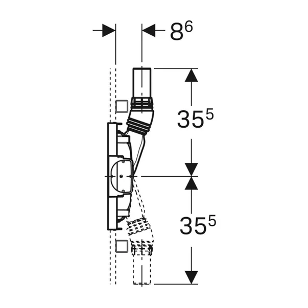 Rigola pentru dus Geberit Duofix CleanWall 50 cm cu scurgere la perete [3]