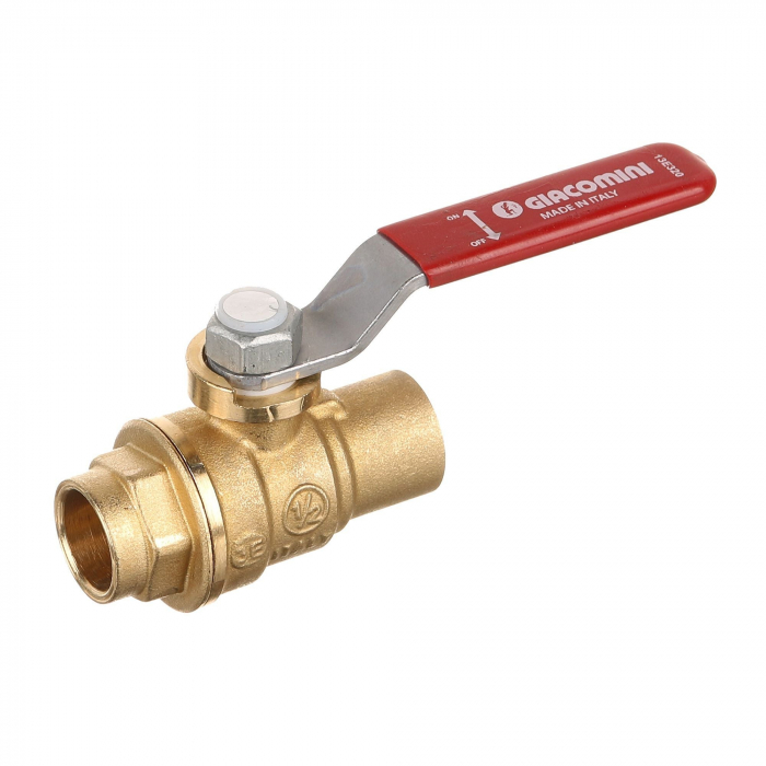 Robinet apa de trecere Giacomini, D15 mm, levier, pentru lipire teava de cupru [1]