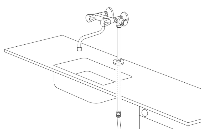 Robinet coltar Grohe 41043000, 55 mm, 65 mm, 2 nr iesiri, 3/4 diametru alimentare, 3/4 diametru iesire 1, Crom [3]