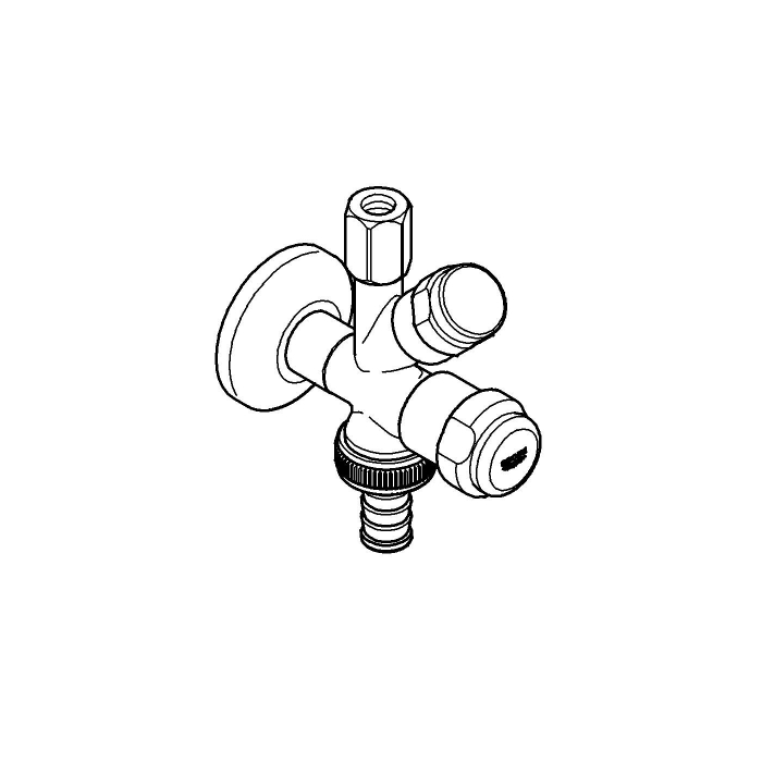 Robinet coltar Grohe 41073000, 86 mm, 131 mm, 2 nr iesiri, 1/2 diametru alimentare, 3/4 diametru iesire 1, Crom [5]