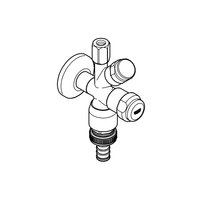Robinet coltar Grohe 41082000, 86 mm, 158 mm, 2 nr iesiri, 1/2 diametru alimentare, 3/8 diametru iesire 1, Crom [3]