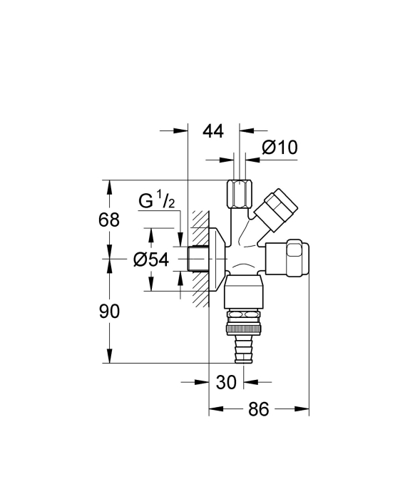 Robinet coltar Grohe 41082000, 86 mm, 158 mm, 2 nr iesiri, 1/2 diametru alimentare, 3/8 diametru iesire 1, Crom [2]