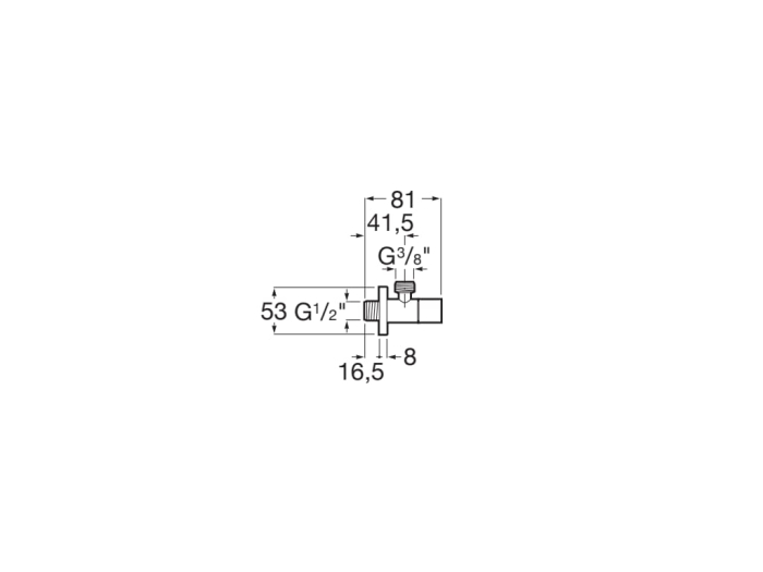 Robinet coltar Roca A5251679B0, 81 mm, 53 mm, 1 nr iesiri, 1/2 diametru alimentare, 3/8 diametru iesire 1, Alb [2]