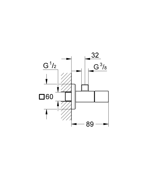 Robinet cu ventil Grohe 22012AL0, Eurocube, 1/2'' x 3/8'', fara marcaj, mat, grafit [3]
