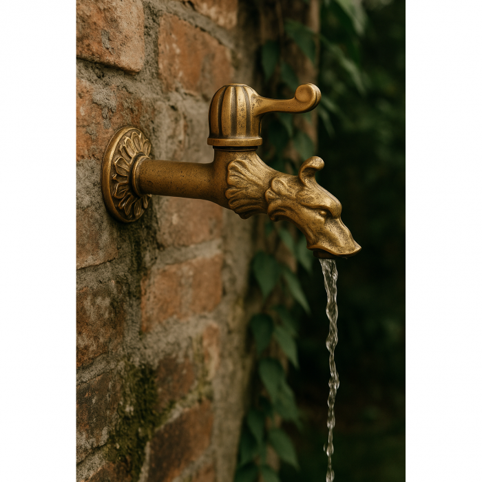 Robinet de gradina Remer Rubinetterie 202LE, design vintage, fixare pe perete, actionare tip levier, constructie robusta, alama [2]