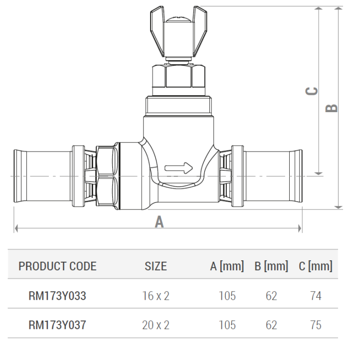 Robinet cu bila Giacomini RM173Y037, pentru teava multistrat 20x2 mm, sistem presare multi-jaw [2]