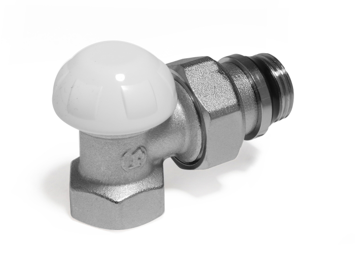 Robinet de retur unghiular Giacomini R14X035, pentru radiator, filet interior-exterior 1”, presiune maxima 16 bar, alama cromata [1]